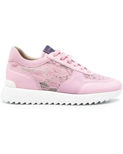 Le Silla Sneakers mit floraler Spitze - Pink
