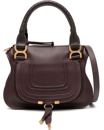 Chloé Small Marcie Leather Tote Bag - Brown