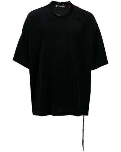 Mastermind Japan Intarsia-knit Motifs Terry T-shirt - Black