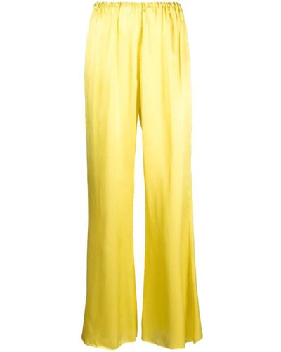 Forte Forte Flared Satin Trousers - Yellow