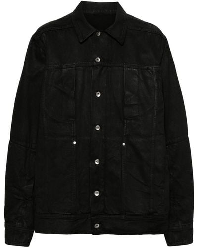 Rick Owens Worker Cotton Shirt Jacket - Black