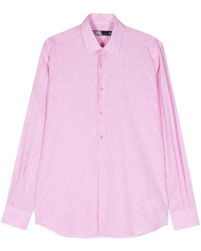 Karl Lagerfeld Hemd aus Leinengemisch - Pink