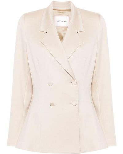 Styland Double-breasted Blazer - Natural