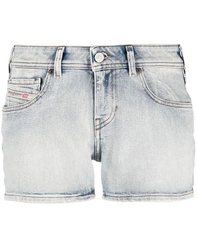 DIESEL Pantalones vaqueros cortos con efecto desgastado - Azul