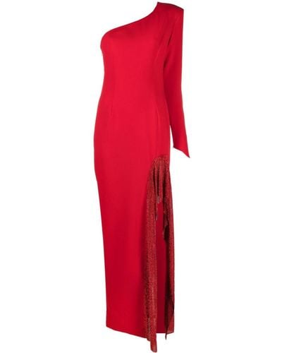 Jean Louis Sabaji One-shoulder Side-slit Maxi Dress - Red