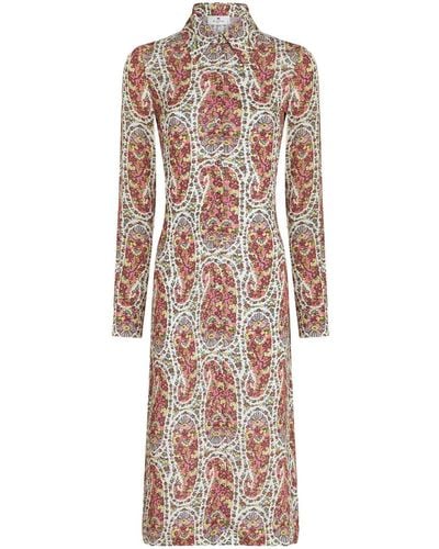 Etro Midi-jurk Met Bloemenprint - Wit