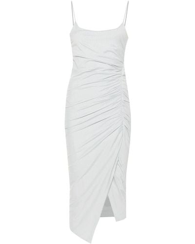 Philosophy Di Lorenzo Serafini Striped Ruched Midi Dress - White