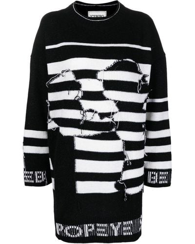 Iceberg Crew-neck Pullover Sweater - Black