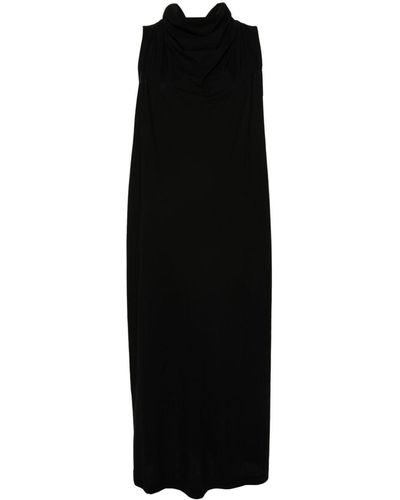 Issey Miyake Draped-detail Midi Dress - Black