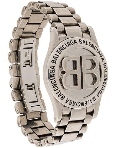 Balenciaga Bracelet façon montre à logo BB - Métallisé