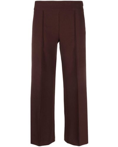 Semicouture Dart-detail Elasticated Cropped Pants - Brown