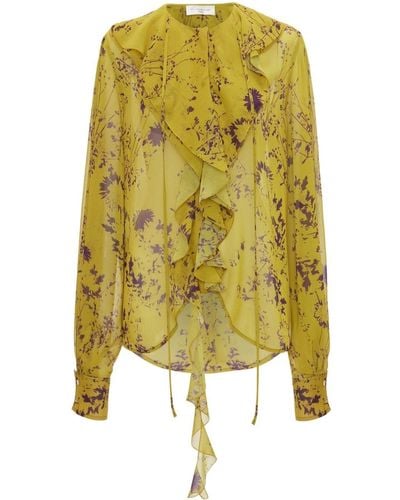 Victoria Beckham Romantic Floral-print Blouse - Yellow