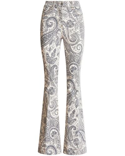 Etro Paisley-print Flared Jeans - Grey