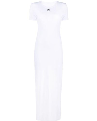 Marine Serre ロゴ ドレス - ホワイト