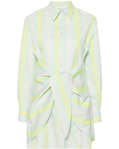 Manuel Ritz Robe-chemise courte à rayures - Vert