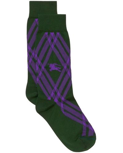 Burberry Socken mit Ritteremblem - Grün