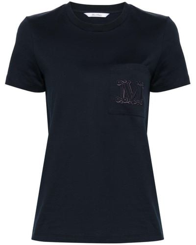 Max Mara Papaia Logo-embroidered T-shirt - ブラック