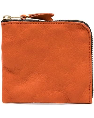 Comme des Garçons Zip-up Leather Cardholder - Orange