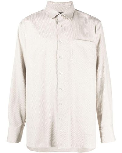 BOTTER Button-up Cotton-linen Shirt - White
