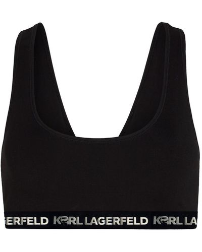 KARL LAGERFELD Women's Ikonik 2.0 Peephole Bra Black XS 
