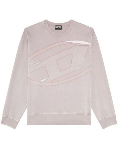 DIESEL Ripped-detail Cotton Sweatshirt - Pink