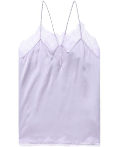 IRO Berwyn Lace-trim Silk Top - Purple