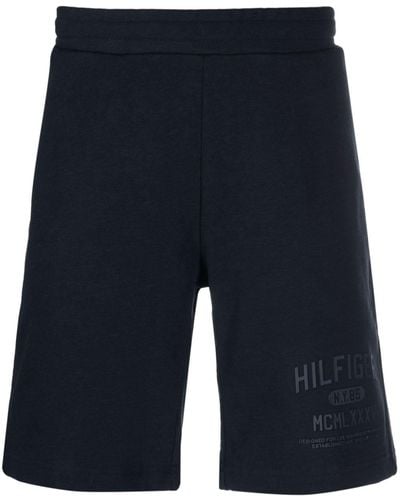 Tommy Hilfiger Pantalones cortos de chándal con logo - Azul