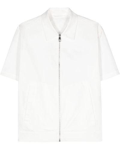 Neil Barrett Bomber Harrington zip-up shirt - Bianco