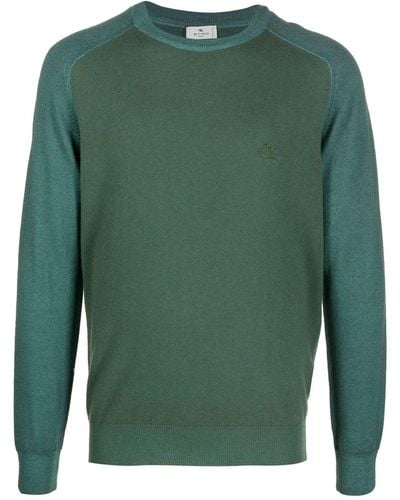 Etro Fine-knit Virgin Wool Sweater - Green