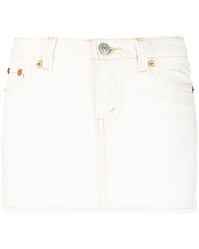 Levi's Logo-patch Denim Miniskirt - White