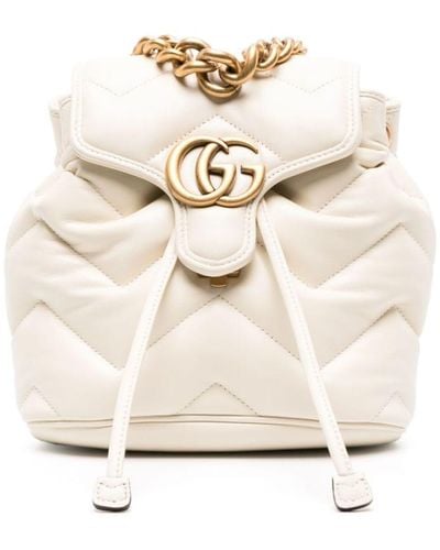 Gucci GG Marmont Leather Backpack - Natural