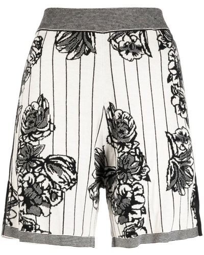 JOSEPH High-Waist-Shorts mit Blumen-Print - Schwarz