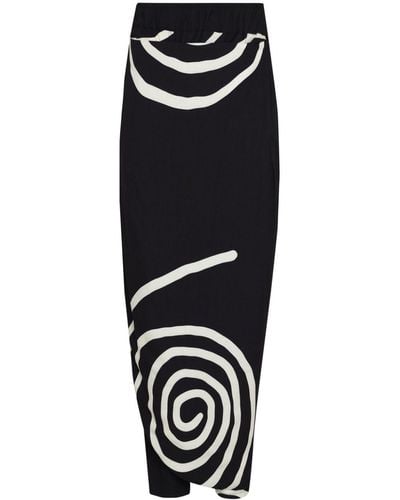 UMA | Raquel Davidowicz Wide-body Printed Trousers - Black