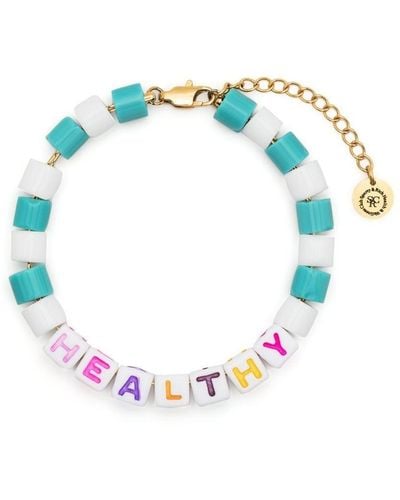 Sporty & Rich Bracelet Healthy serti de perles - Bleu