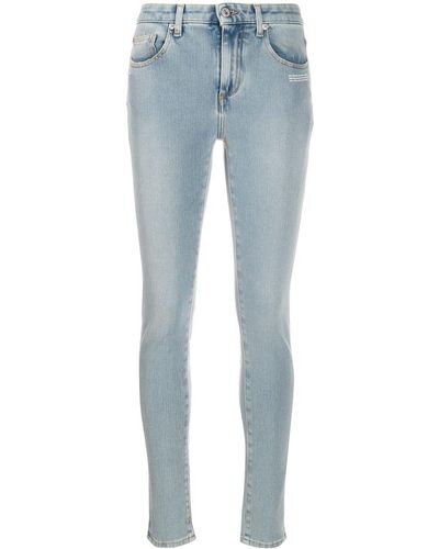 Off-White c/o Virgil Abloh Embroidered Details Skinny Jeans - Blue