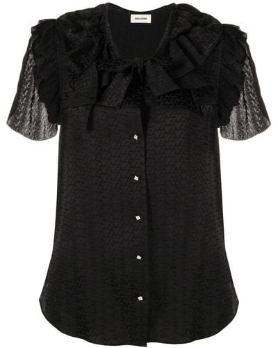 Zadig & Voltaire Short-sleeve Button-fastening Blouse - Black
