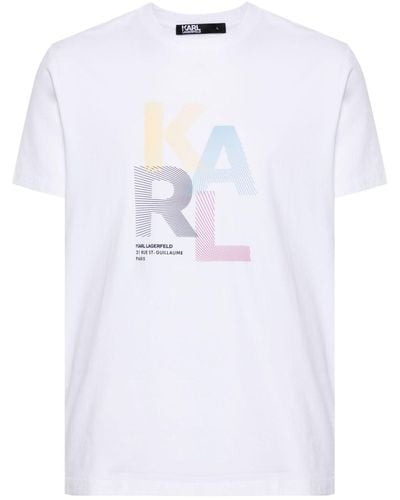 Karl Lagerfeld Logo-print Cotton T-shirt - Blauw