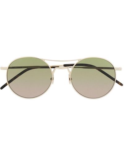 Saint Laurent Sl421 Round-frame Sunglasses - Metallic