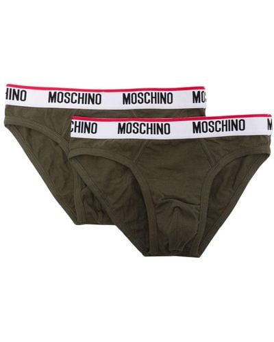 Moschino Slip mit Logo-Bund - Grün