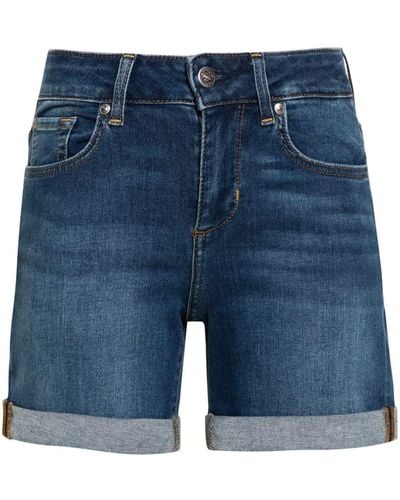 Liu Jo Halbhohe Jeans-Shorts - Blau