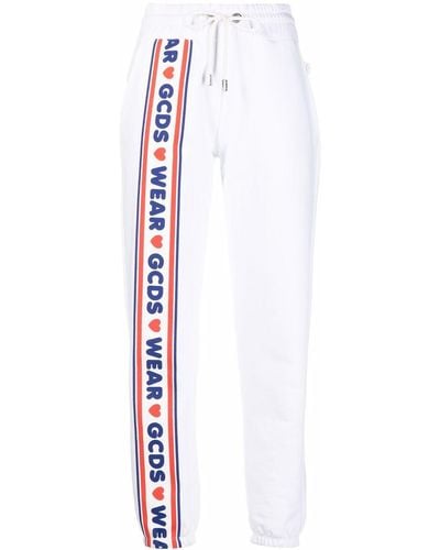 Gcds Pantalon de jogging à logo imprimé - Blanc