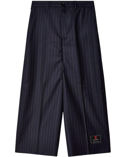 Doublet Pinstriped Wide-leg Wool Pants - Blue