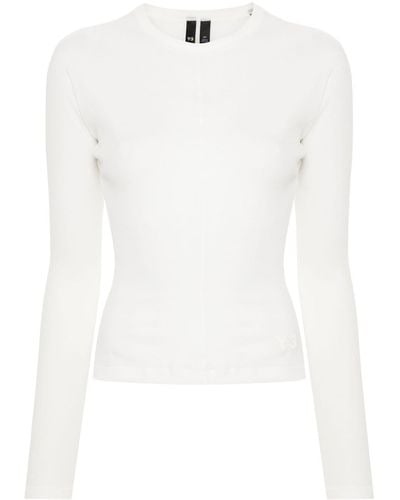 Y-3 Logo-print Cotton T-shirt - White