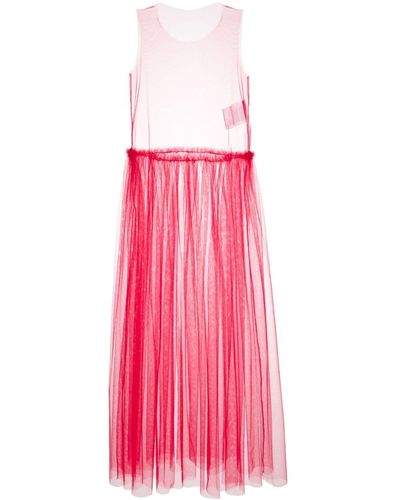 Noir Kei Ninomiya Round-neck Sleeveless Midi Dress - Pink