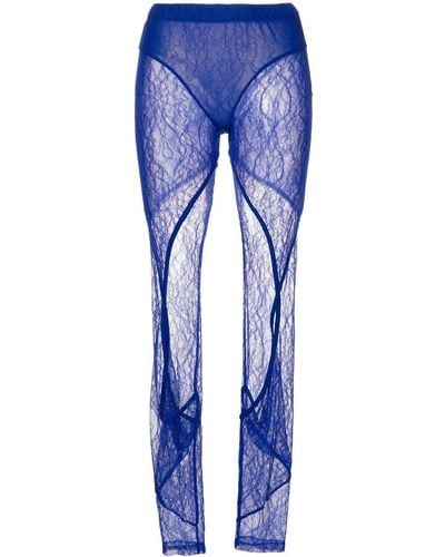 Dion Lee Lace High-waisted leggings - Blue