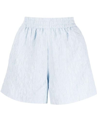 B+ AB Elasticated-waistband Textured Shorts - Blue