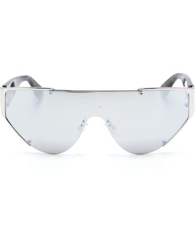 Alexander McQueen Verspiegelte Sonnenbrille mit Shield-Gestell - Mettallic