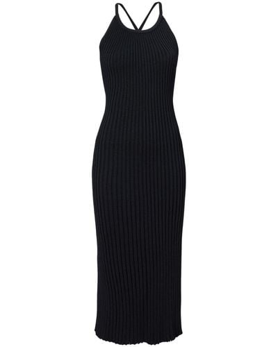 Proenza Schouler Vida Ribbed-knit Midi Dress - Black