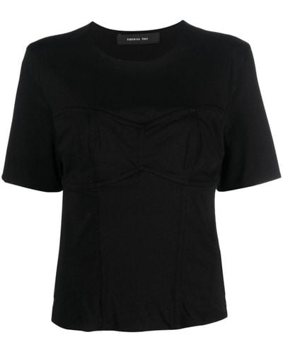 FEDERICA TOSI Moulded-cup Cotton T-shirt - Black
