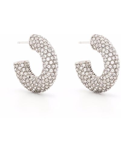 AMINA MUADDI Cameron Crystal-embellished Earrings - White